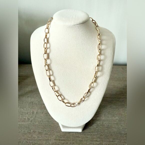Flat Link Adjustable Necklace in Gold - Picture 1 of 3